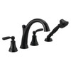 T4732-BL Woodhurst Delta Woodhurst Roman Tub with Hand Shower Trim, Matte Black