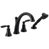 T4732-BL Woodhurst Delta Woodhurst Roman Tub with Hand Shower Trim, Matte Black