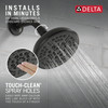 75898BL Universal Showering Components 8-Setting Shower Head, Matte Black