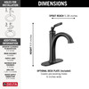 532-BLMPU-DST Woodhurst Single Handle Bathroom Faucet, Matte Black