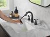 Delta 357756-BLPD-DST Stryke Two Handle Widespread Pull Down Bathroom Faucet, Matte Black