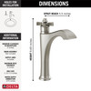 657-SS-DST Dorval Single Handle Mid-Height Vessel Bathroom Faucet, Stainless