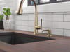 9182-CZ-PR-DST Emmeline Single Handle Pull Down Kitchen Faucet, Lumicoat Champagne Bronze