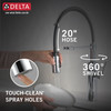 Delta 18803-DST Antoni Single Handle Pull Down Spring Kitchen Faucet, Chrome