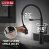 Delta 18803-BL-DST Antoni Single Handle Pull Down Spring Kitchen Faucet, Matte Black