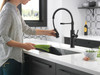 Delta 18803-BL-DST Antoni Single Handle Pull Down Spring Kitchen Faucet, Matte Black