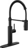 18803-BL-DST Antoni Single Handle Pull Down Spring Kitchen Faucet, Matte Black