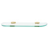 18-in Glass Shelf with Brackets Modern in Polished Brass 18-in Glass Shelf with Brackets Modern in Polished Brass