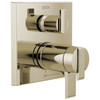 T27T867-PN Ara Angular Modern TempAssure 17T Series Valve Trim with 3-Setting Integrated Diverter, Polished Nickel