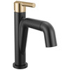 Delta 15849LF-GZPD Nicoli 7.31-in x 6.06-in x 8.63-in Single Handle Pull-Down Bathroom Faucet, Matte Black and Champagne Bronze