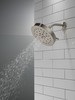 52488-SS-PR Universal Showering Components H2Okinetic 4-Setting Shower Head with UltraSoak, Lumicoat Stainless