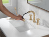 Delta 3558-CZPD-DST Trinsic Two Handle Widespread Pull Down Bathroom Faucet, Champagne Bronze