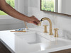 Delta 3558-CZPD-DST Trinsic Two Handle Widespread Pull Down Bathroom Faucet, Champagne Bronze