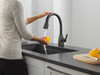 9183T-BL-DST Mateo Single Handle Pull Down Kitchen Faucet with Touch2O and ShieldSpray Technologies, Matte Black