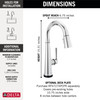 9982T-PR-DST Emmeline Single Handle Pull Down Bar or Prep Faucet with Touch2O Technology, Lumicoat Chrome