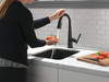 9982T-BL-DST Emmeline Single Handle Pull Down Bar or Prep Faucet with Touch2O Technology, Matte Black