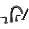 T4735-BL SAYLOR Delta SAYLOR Roman Tub Trim with Hand Shower, Matte Black