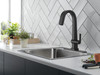 9993T-BL-DST Pivotal Single Handle Pull Down Bar or Prep Faucet with Touch2O Technology, Matte Black