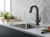 9993T-BL-DST Pivotal Single Handle Pull Down Bar or Prep Faucet with Touch2O Technology, Matte Black
