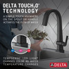 9993T-BL-DST Pivotal Single Handle Pull Down Bar or Prep Faucet with Touch2O Technology, Matte Black