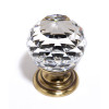 Alno Crystal C210-CLR/PA Traditional Knob in Polished Antique