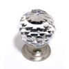 Alno Crystal C210-CLR/SN Traditional Knob in Satin Nickel
