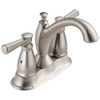 Traditonal Two Handle Centerset Lavatory Faucet in Stainless Finish, 1.2gpm Flow Rate