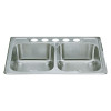 Stainless Steel Double Equal Kitchen Sink 33-in W x 22-in L in Satin Stainless Steel Double Equal Kitchen Sink 33-in W x 22-in L in Satin