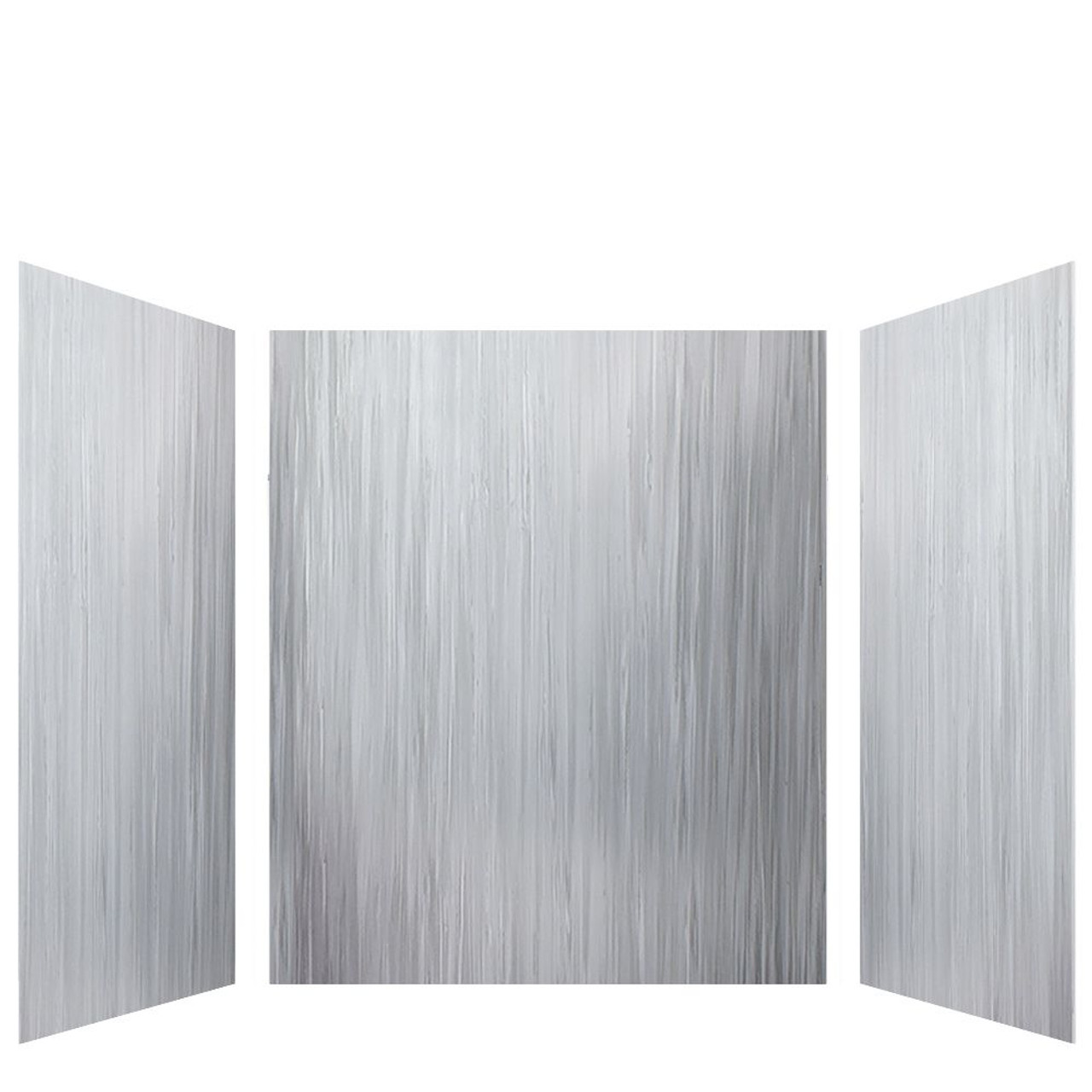 Transolid LWK606072-186 Lusso 60-in x 60-in x 72-in Glue to Wall 3-Piece Shower Wall Kit, Glacier Grey