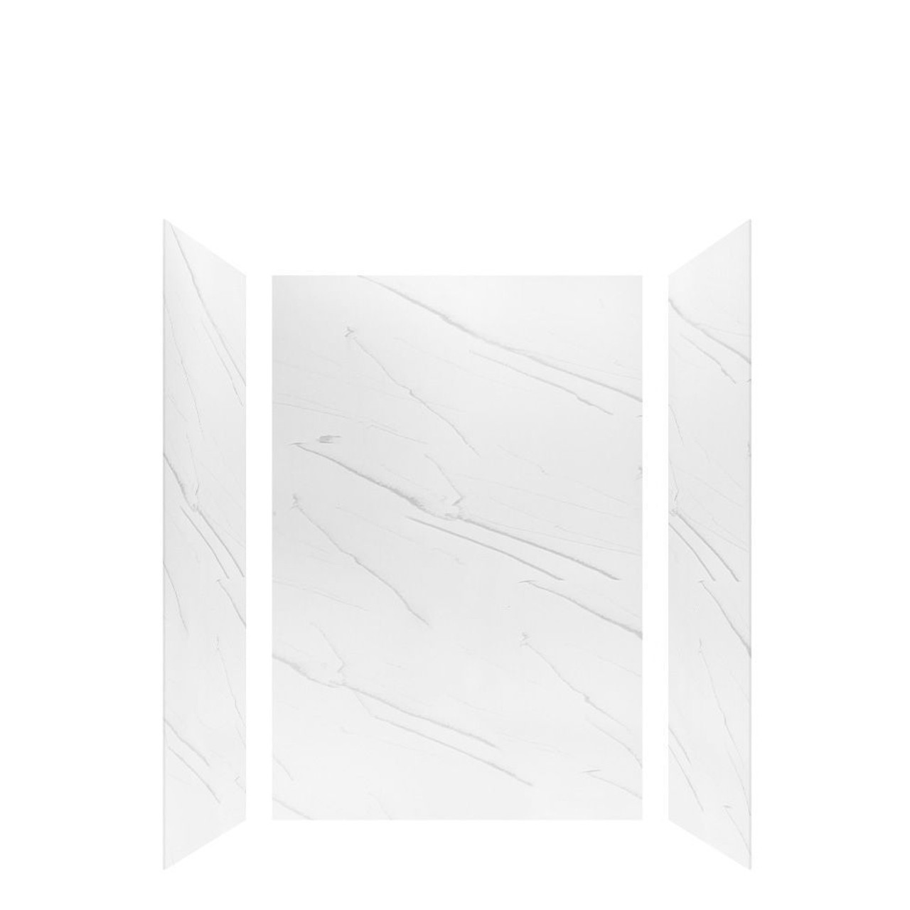 Transolid LWK483672-181 Lusso 48-in x 36-in x 72-in Glue to Wall 3-Piece Shower Wall Kit, Palladio White