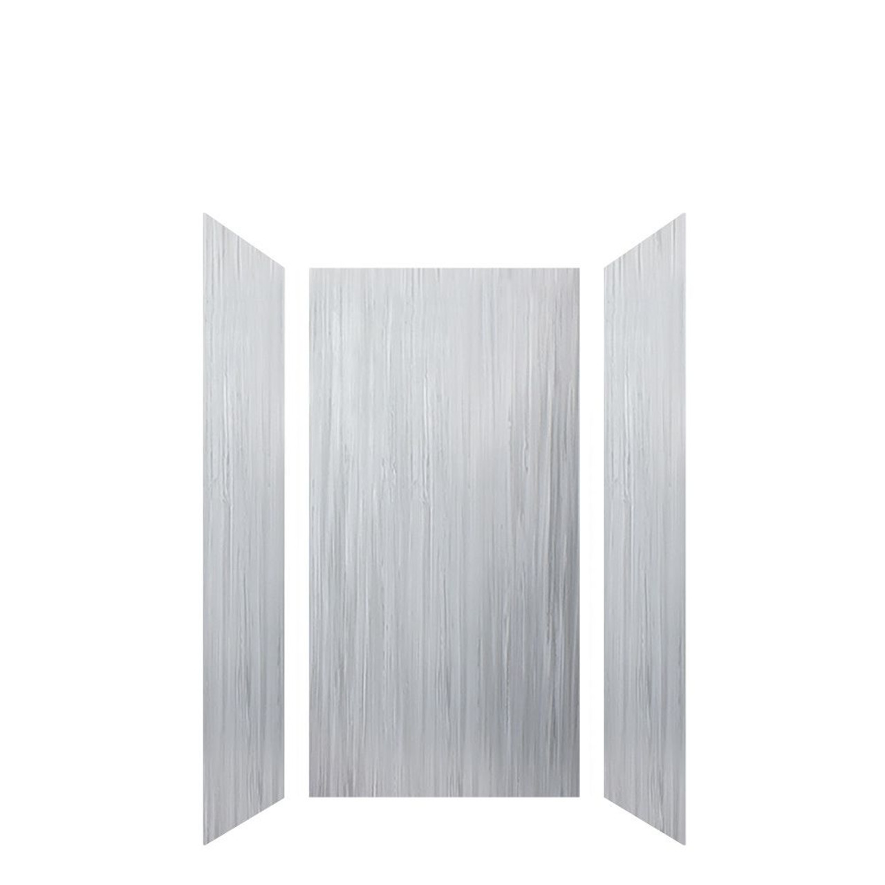 Transolid LWK363672-186 Lusso 36-in x 36-in x 72-in Glue to Wall 3-Piece Shower Wall Kit, Glacier Grey