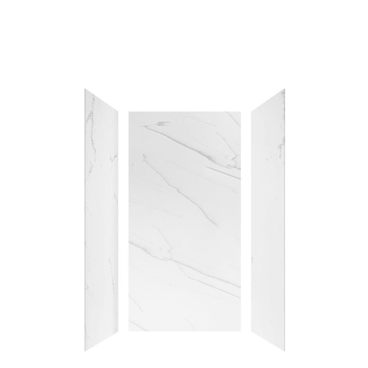 Transolid LWK363672-181 Lusso 36-in x 36-in x 72-in Glue to Wall 3-Piece Shower Wall Kit, Palladio White