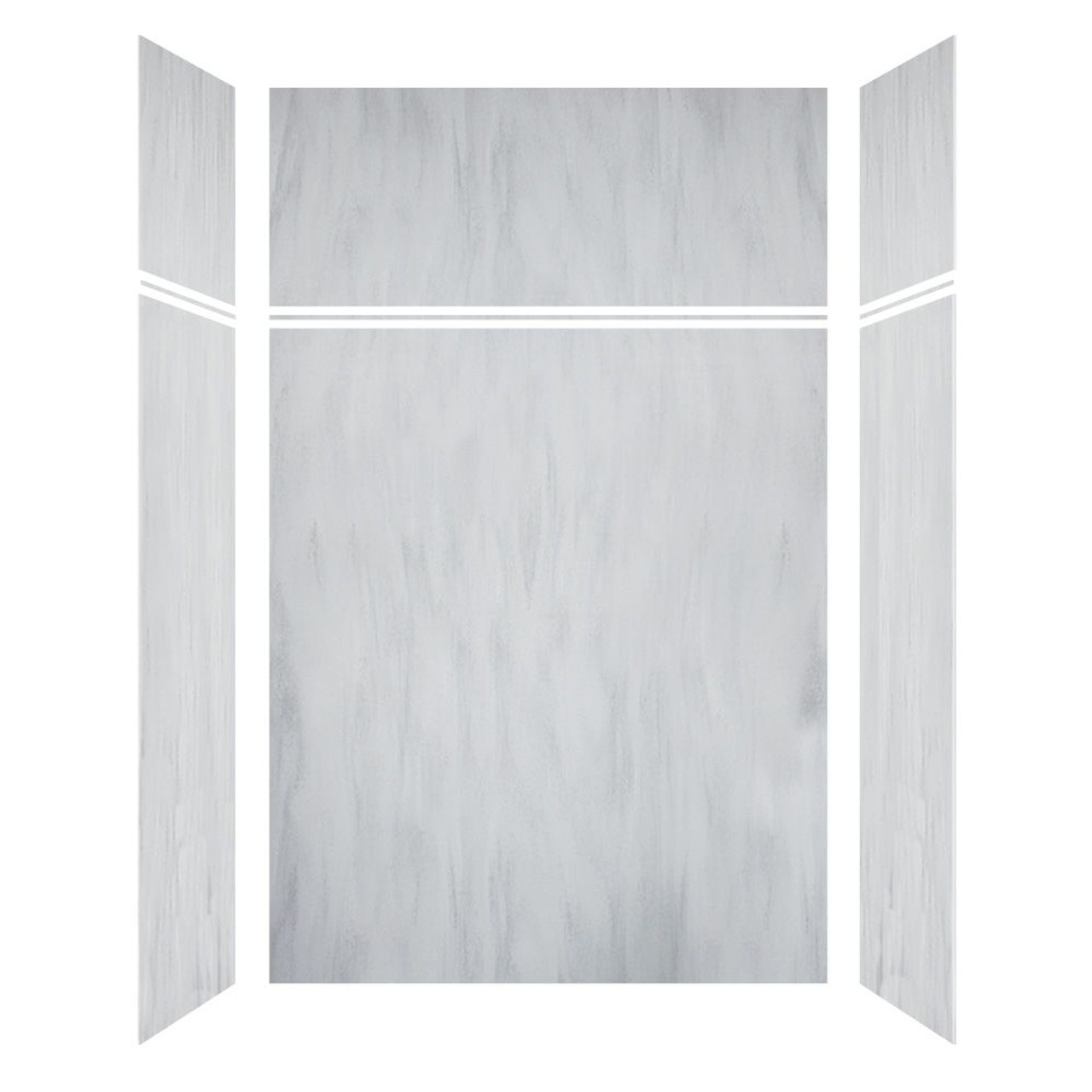 Transolid LWKX60367224-190 Lusso 60-in x 36-in x 72/24-in Glue To Wall 6-Piece Transition Shower Wall Kit, Bellanca