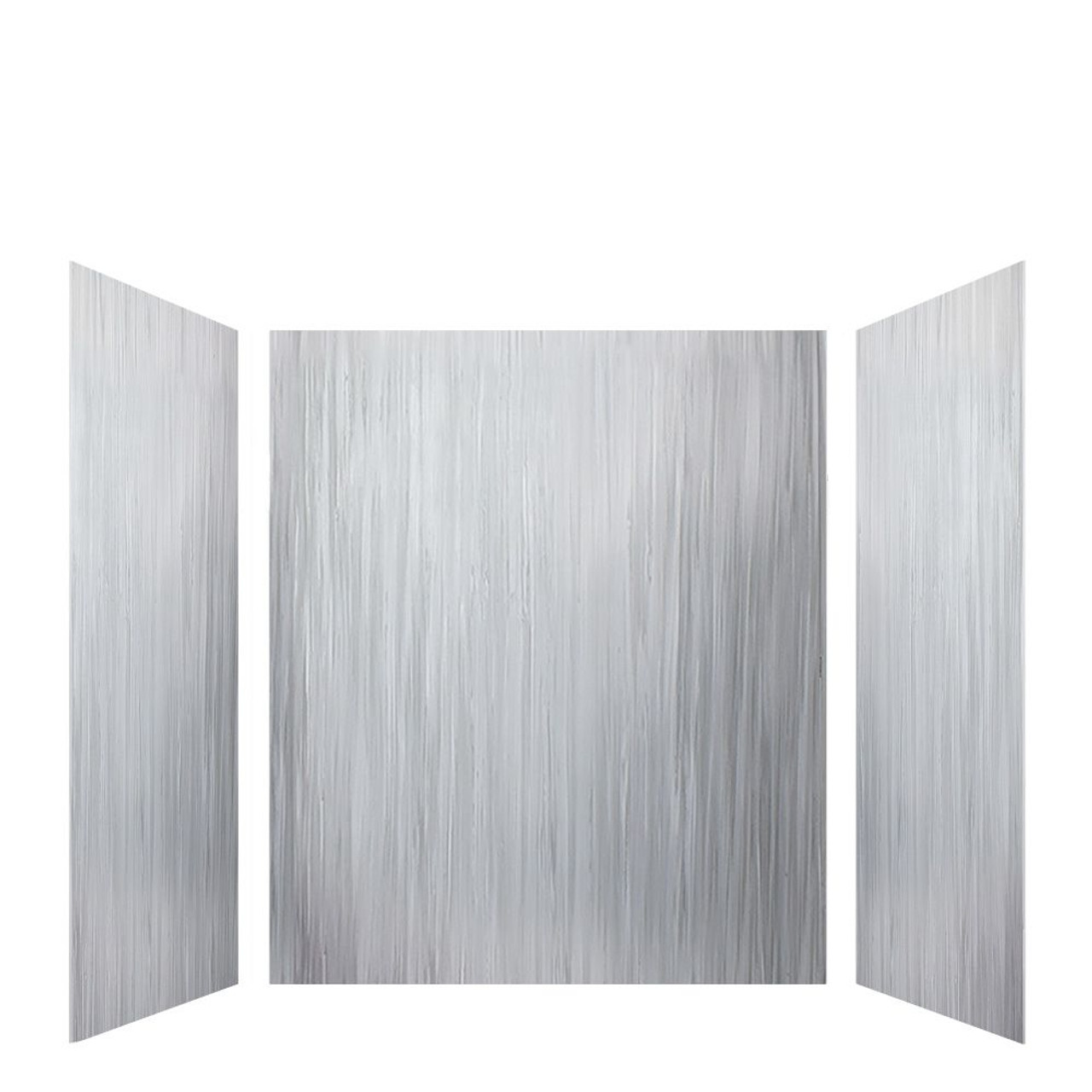 Transolid LWK604872-186 Lusso 60-in x 48-in x 72-in Glue to Wall 3-Piece Shower Wall Kit, Glacier Grey