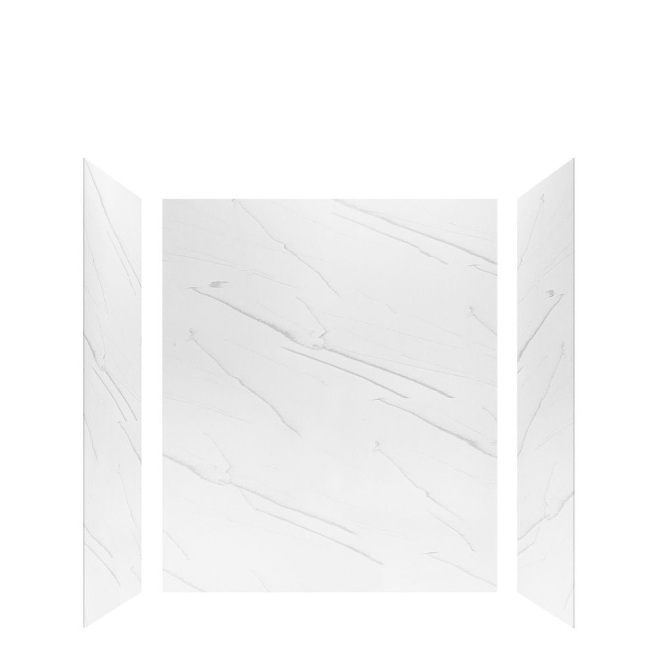 Transolid LWK603672-181 Lusso 60-in x 36-in x 72-in Glue to Wall 3-Piece Shower Wall Kit, Palladio White