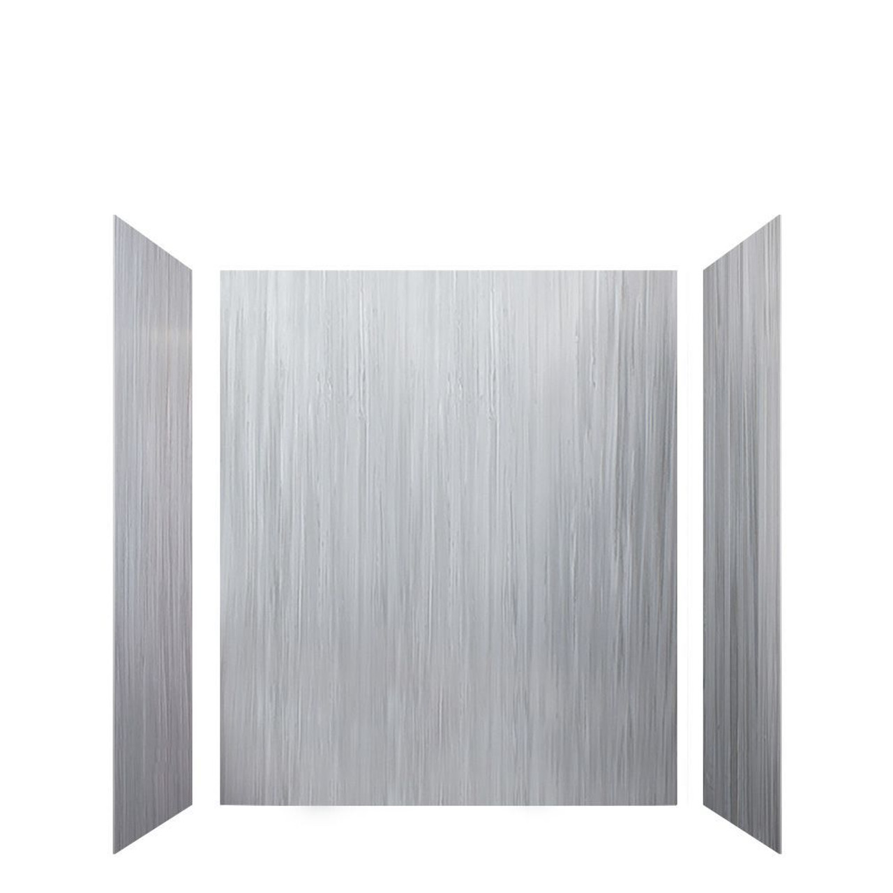 Transolid LWK603672-186 Lusso 60-in x 36-in x 72-in Glue to Wall 3-Piece Shower Wall Kit, Glacier Grey