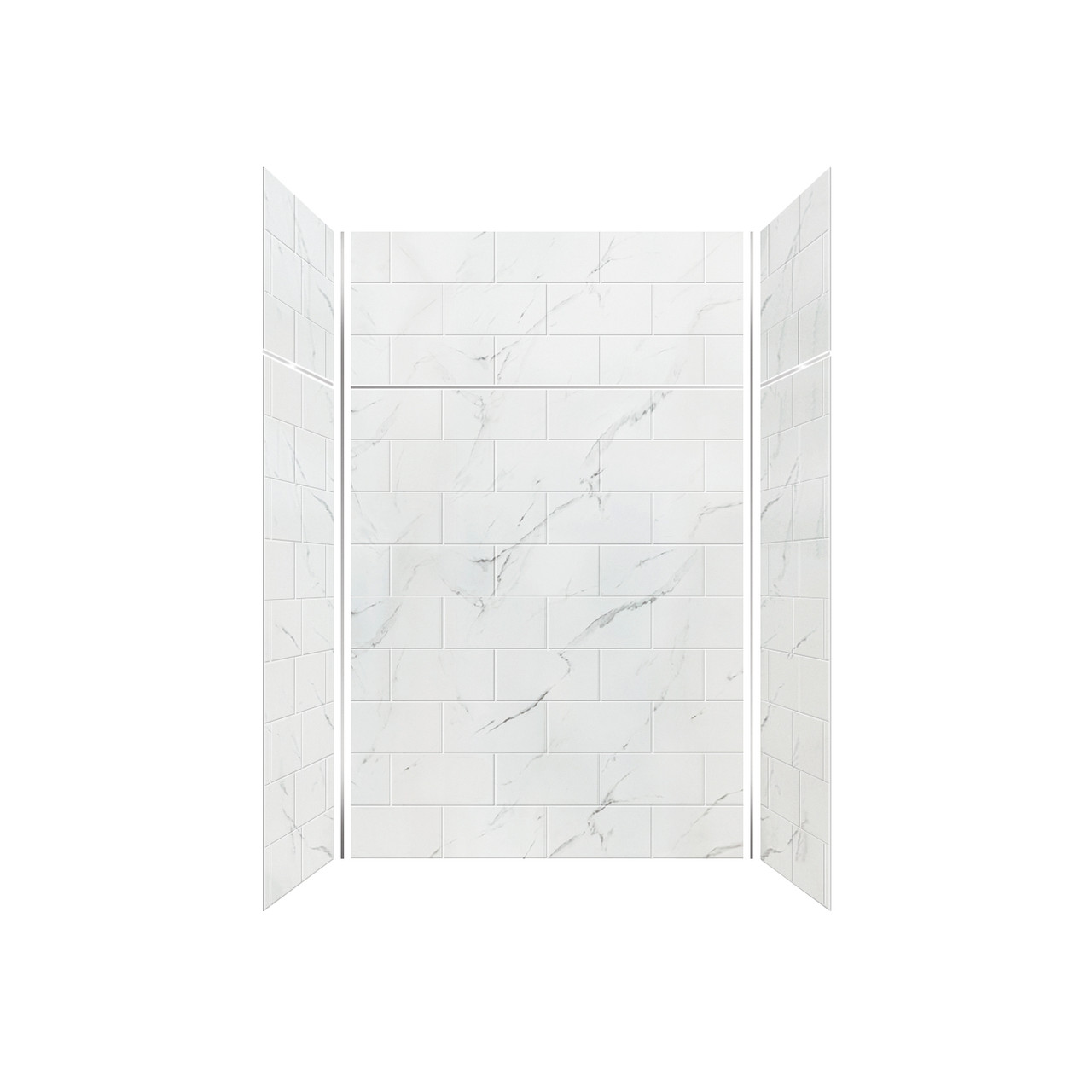 PPWKX60367224-60 Prodigy Plus 60-in x 36-in x 72/24-in Shower Wall Kit, Calcite (8-in x 16-in Horizontal Tile Pattern with Stone Color)