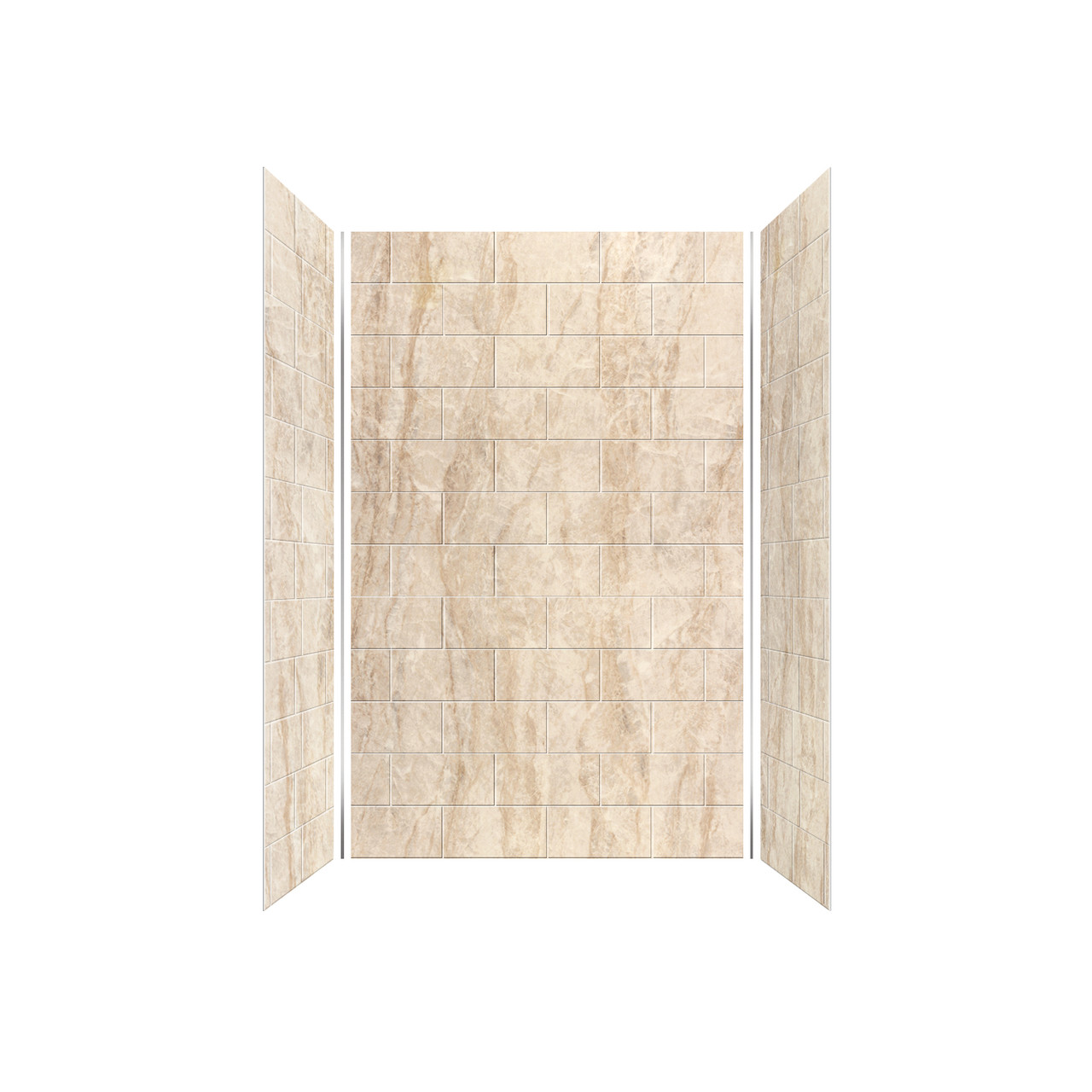 PPWK603696-62 Prodigy Plus 60-in x 36-in x 96-in Shower Wall Kit, Aztec (8-in x 16-in Horizontal Tile Pattern with Stone Color)