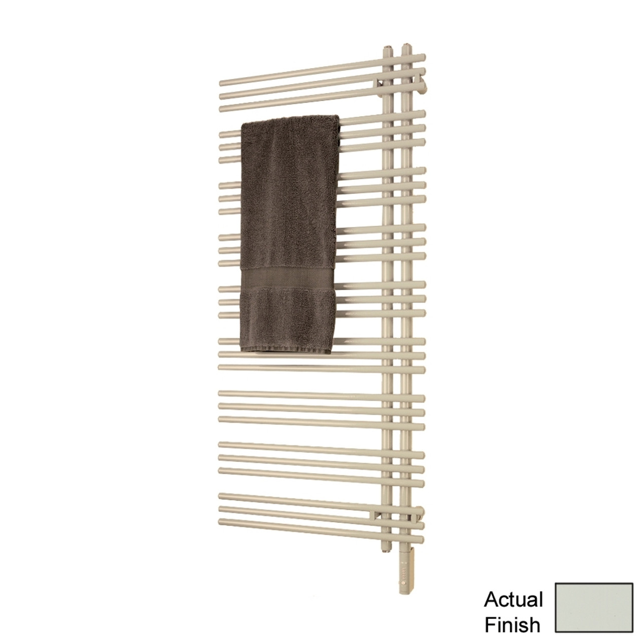 Electric Towel Radiator Direct Wire Left-Hand 69-in H x 23-in W Gray White Electric Towel Radiator Direct Wire Left-Hand 69-in H x 23-in W Gray White
