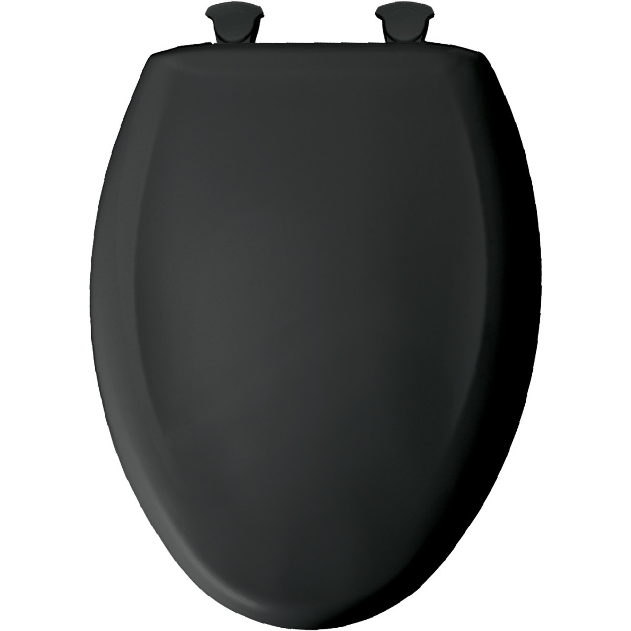 Plastic Elongated Slow-Close Toilet Seat in Black Plastic Elongated Slow-Close Toilet Seat in Black