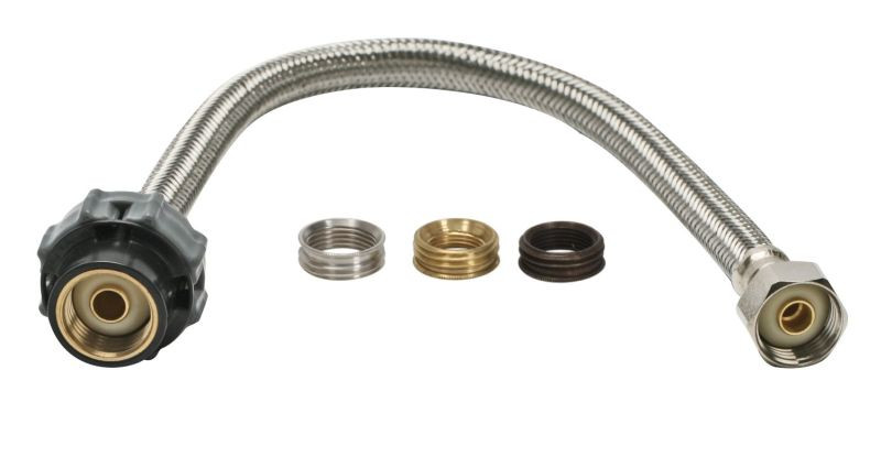 Braided Stainless Steel 16-in Universal Click Seal Faucet Connector