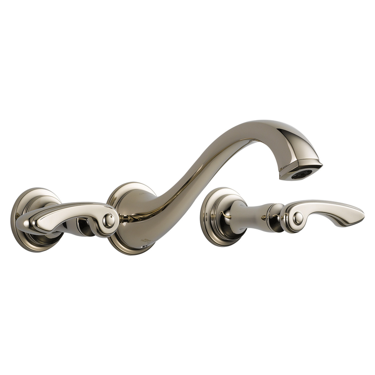 65885LF Bathroom Faucet Double Handle Wall Mount with Blade Handles in Polished Nickel 65885LF Bathroom Faucet Double Handle Wall Mount with Blade Handles in Polished Nickel