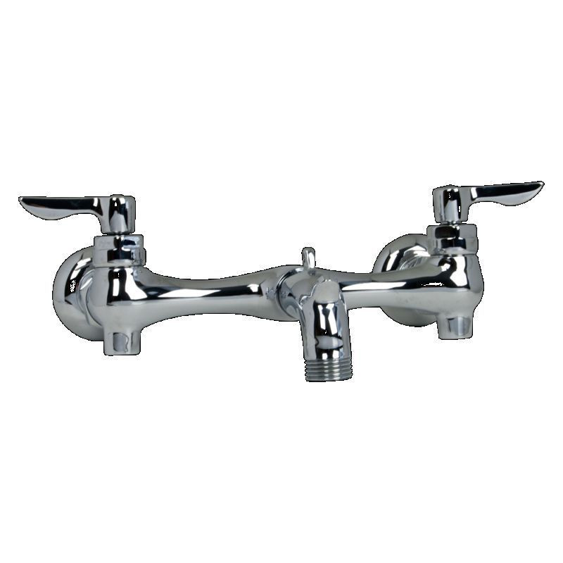 Exposed Yoke Wall Mount Service Sink Faucet with Vandal - Resistant Handles and 3" Spout in Chrome