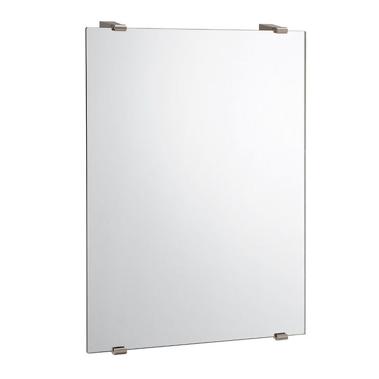 22in x 30in Minimalist Flat Edge Wall Mounted Mirror in Satin Nickel 22in x 30in Minimalist Flat Edge Wall Mounted Mirror in Satin Nickel