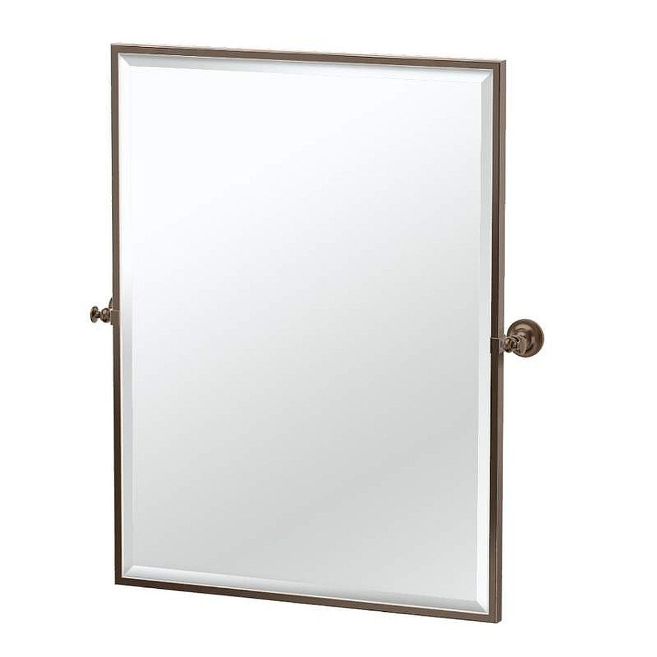 Wall Mounted Framed Rectangle Mirror in Satin Nickel Wall Mounted Framed Rectangle Mirror in Satin Nickel