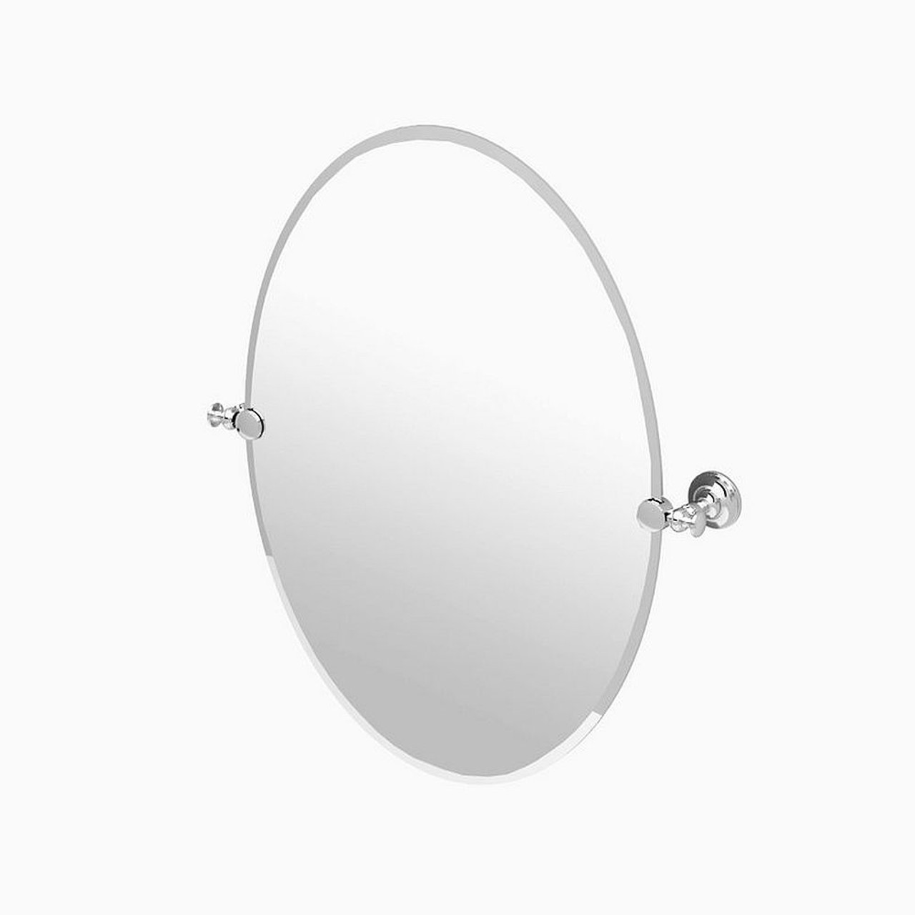 28-1/2inW X 32inH Wall-Mounted Frameless Oval Mirror in Polished Nickel 28-1/2inW X 32inH Wall-Mounted Frameless Oval Mirror in Polished Nickel
