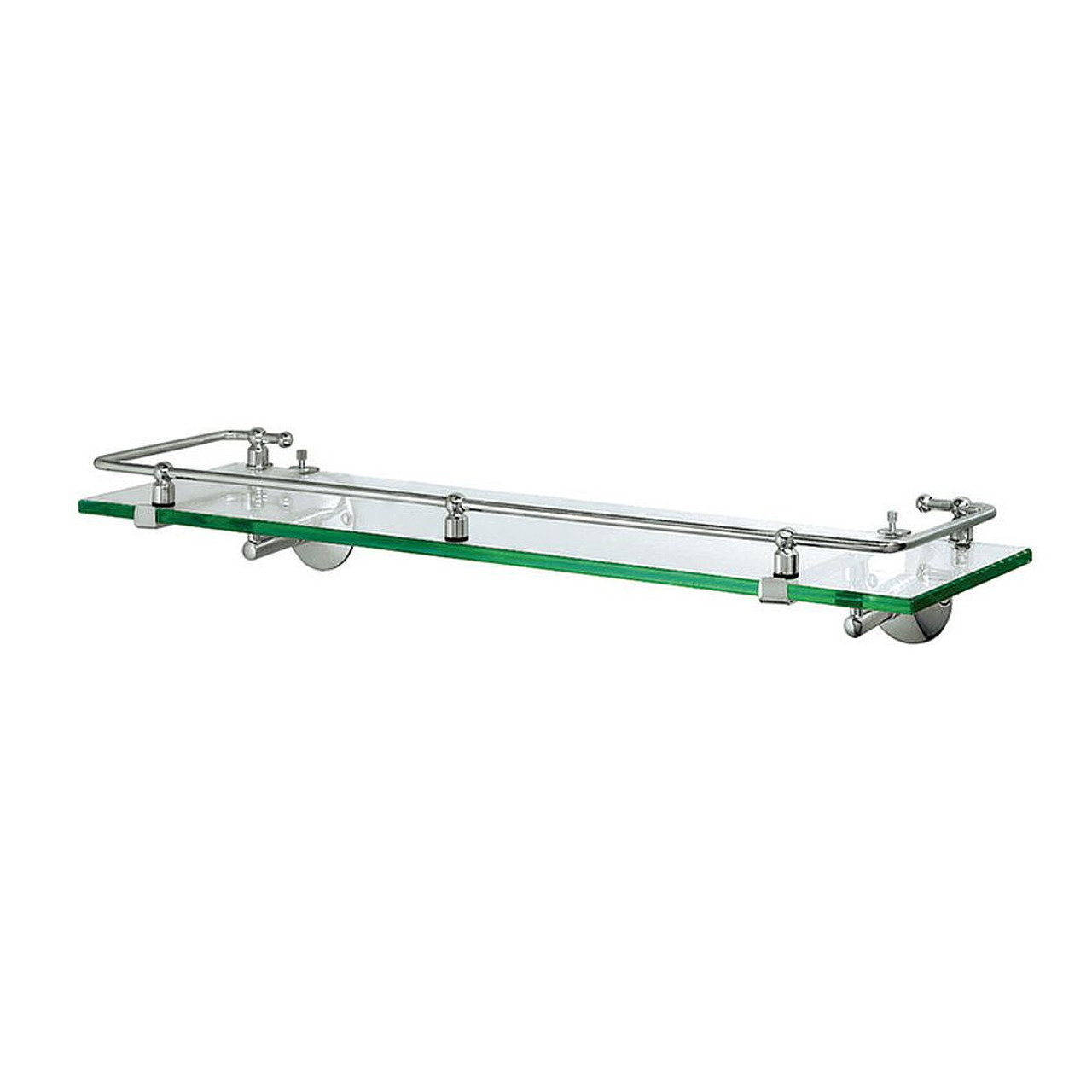Tempered Glass Railing Shelf in Polished Brass Tempered Glass Railing Shelf in Polished Brass