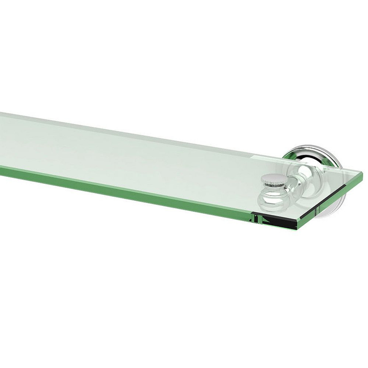 Wall-Mounted Glass Vanity Shelf in Polished Nickel Wall-Mounted Glass Vanity Shelf in Polished Nickel