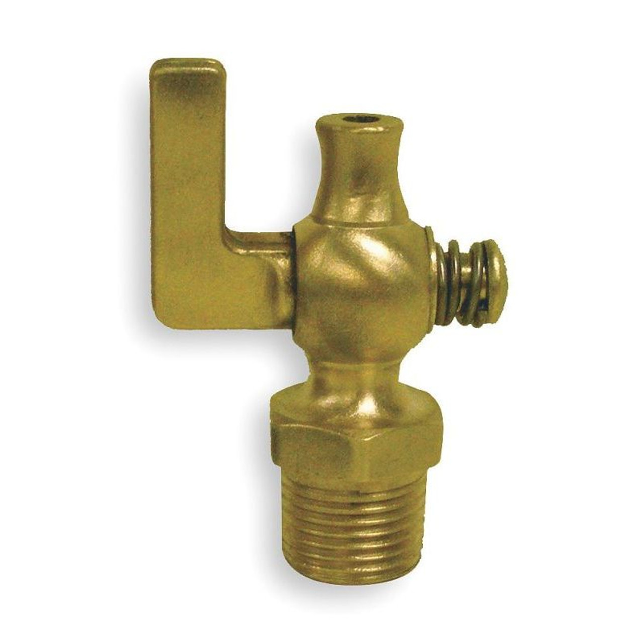 1/2-in Brass Air Cock, Spring Bottom Type, MNPT Hexagon Shoulder x Straight Nose Connection Type 1/2-in Brass Air Cock, Spring Bottom Type, MNPT Hexagon Shoulder x Straight Nose Connection Type