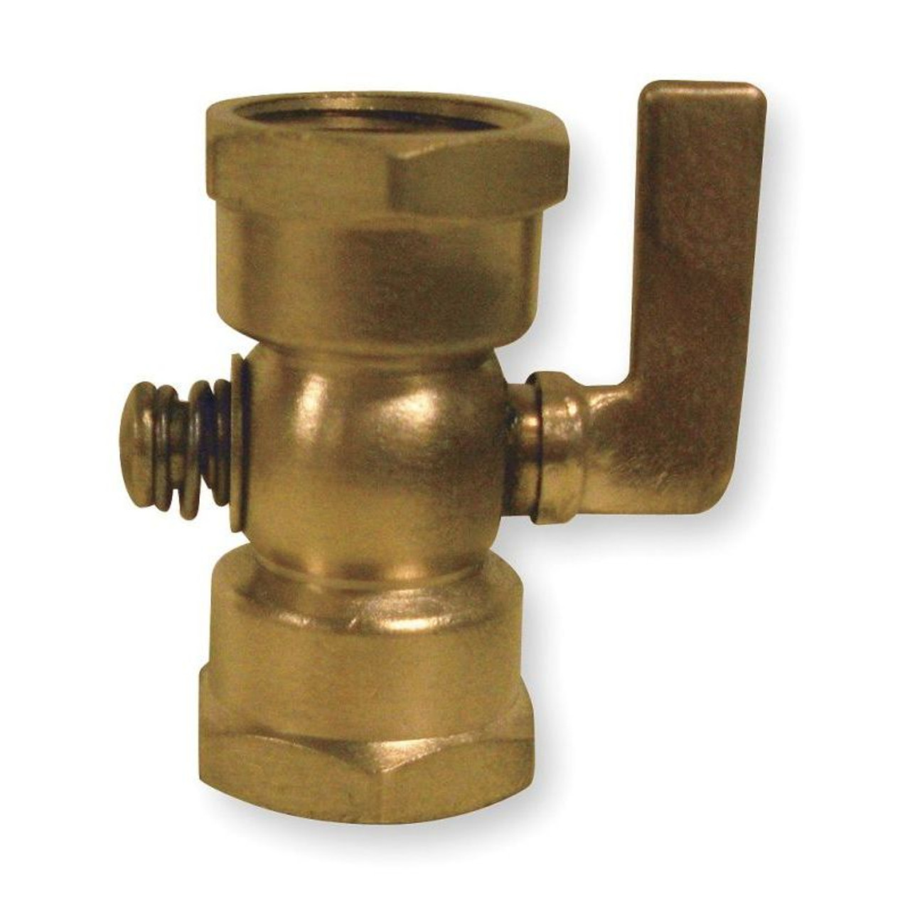 3/8-in Brass Air Cock, Spring Bottom Type, FNPT Hexagon Shoulder x FNPT Hexagon Shoulder Connection Ty 3/8-in Brass Air Cock, Spring Bottom Type, FNPT Hexagon Shoulder x FNPT Hexagon Shoulder Connection Ty